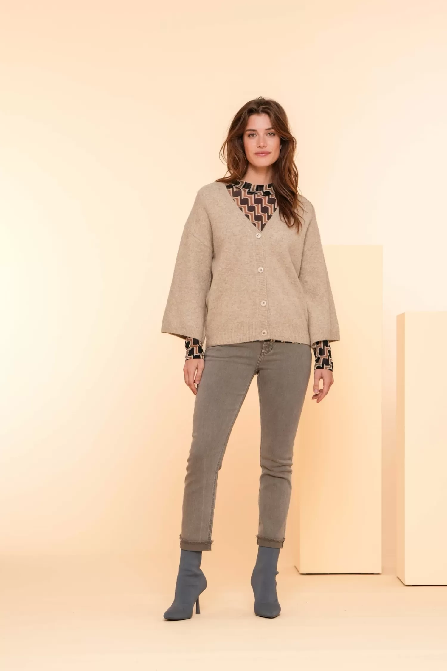 Geisha Fashion Broeken | Denim*Geisha Dames 7/8 Skinny Jeans 41512-10 mud