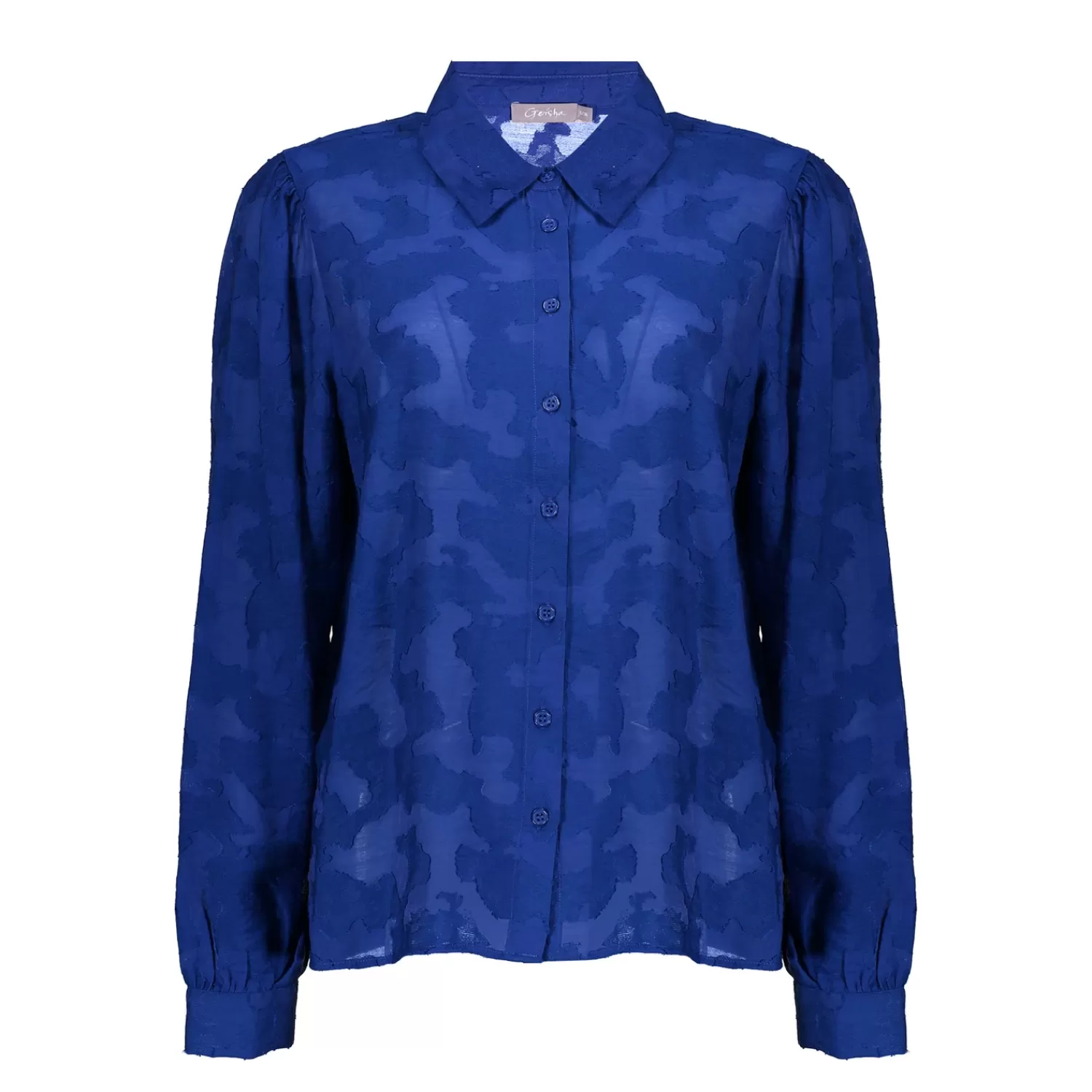 Geisha Fashion Blouses*Geisha Dames Blouse Met Print 43652-47 cobalt