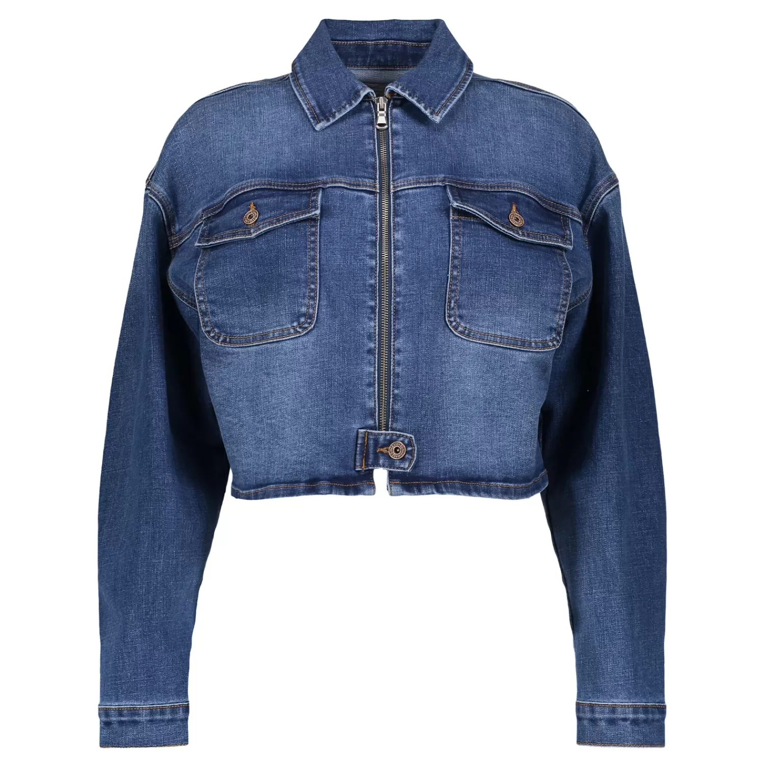 Geisha Fashion Denim | Jasjes & Blazers*Geisha Dames Cropped Spijkerjasje 45511-10 blue denim stonewash