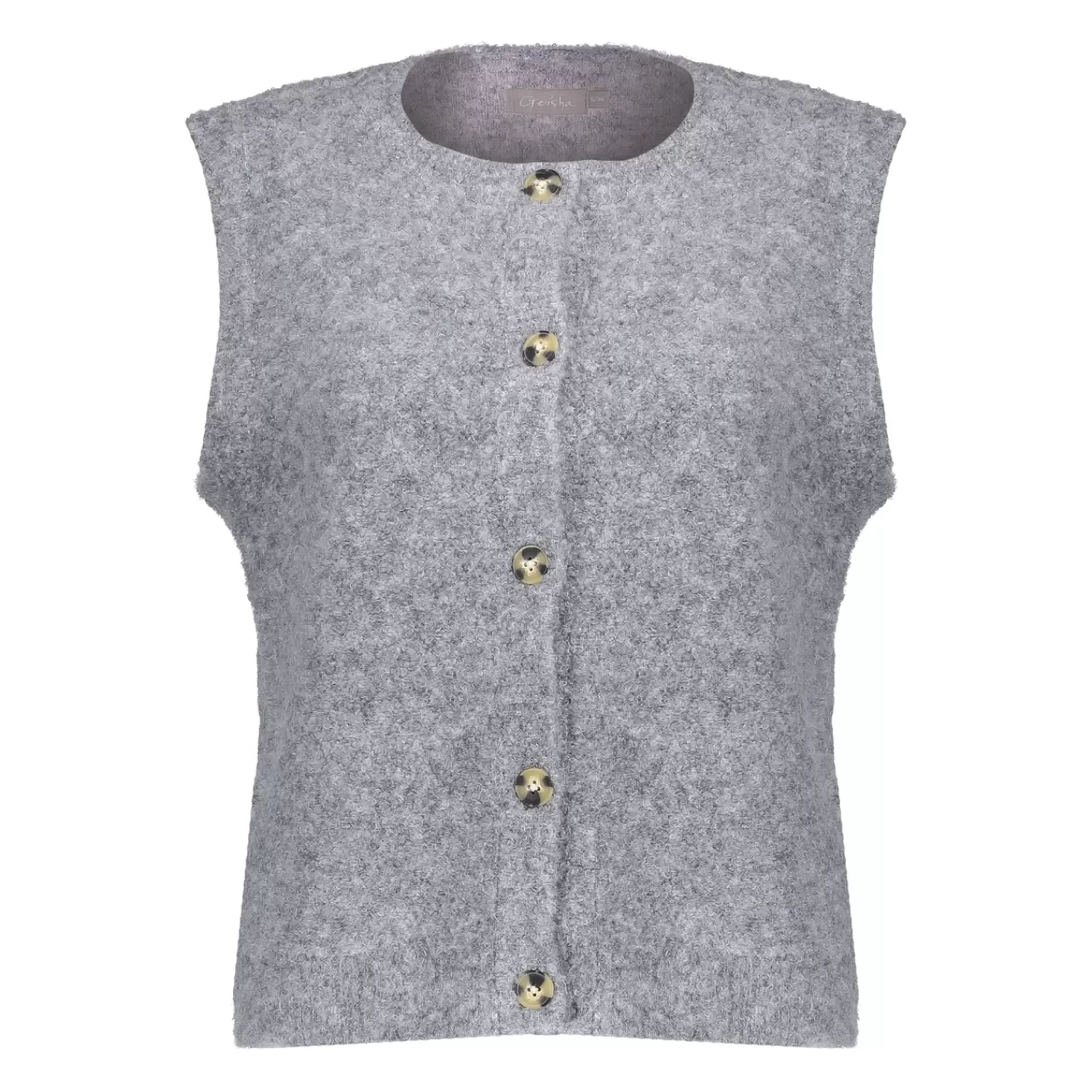 Geisha Fashion Truien & Vesten*Geisha Dames Gilet Met Knopen 44562-14 grijs