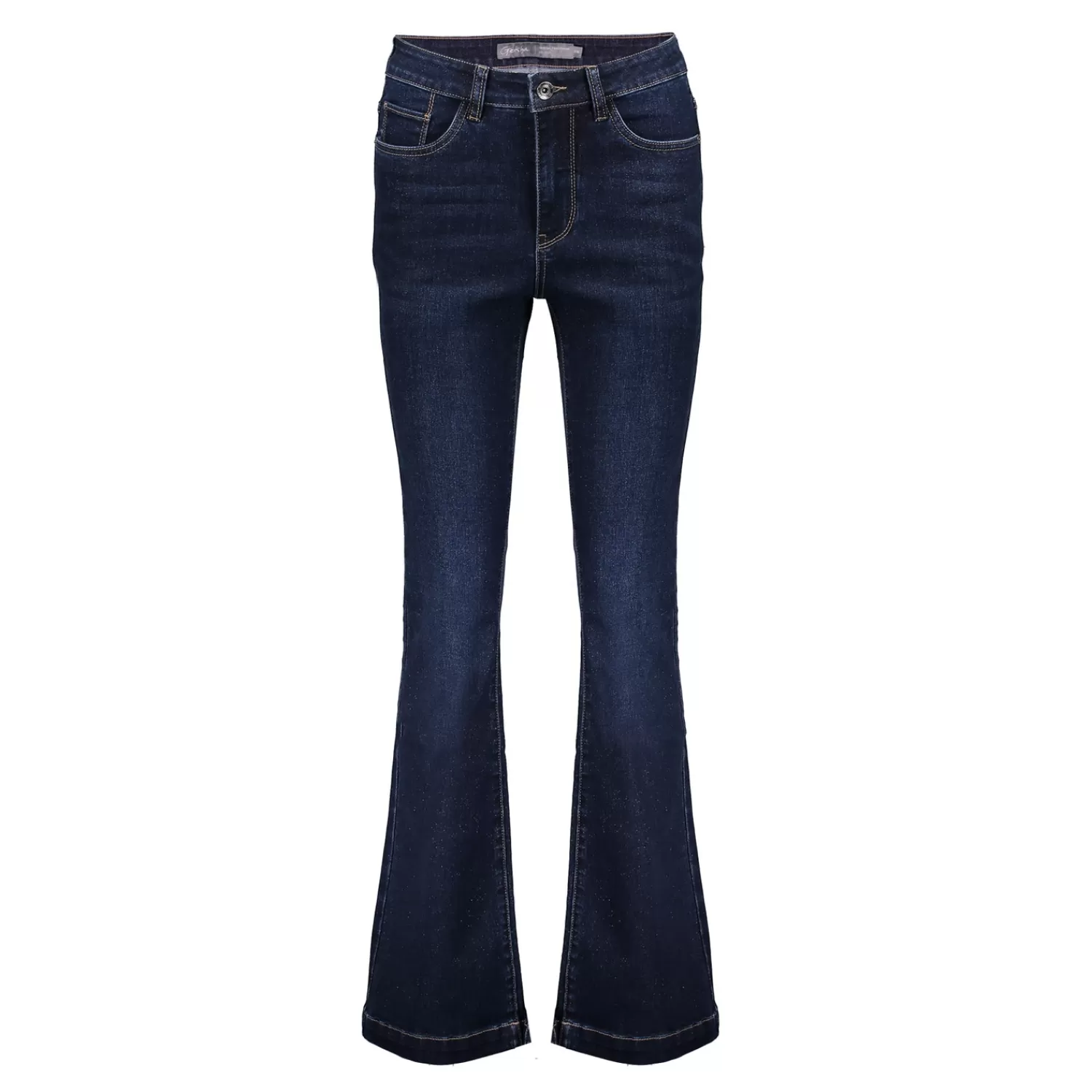 Geisha Fashion Broeken | Denim*Geisha Dames Jeans Flare Dark Rinse Met Lurex 41511-10 dark blue denim