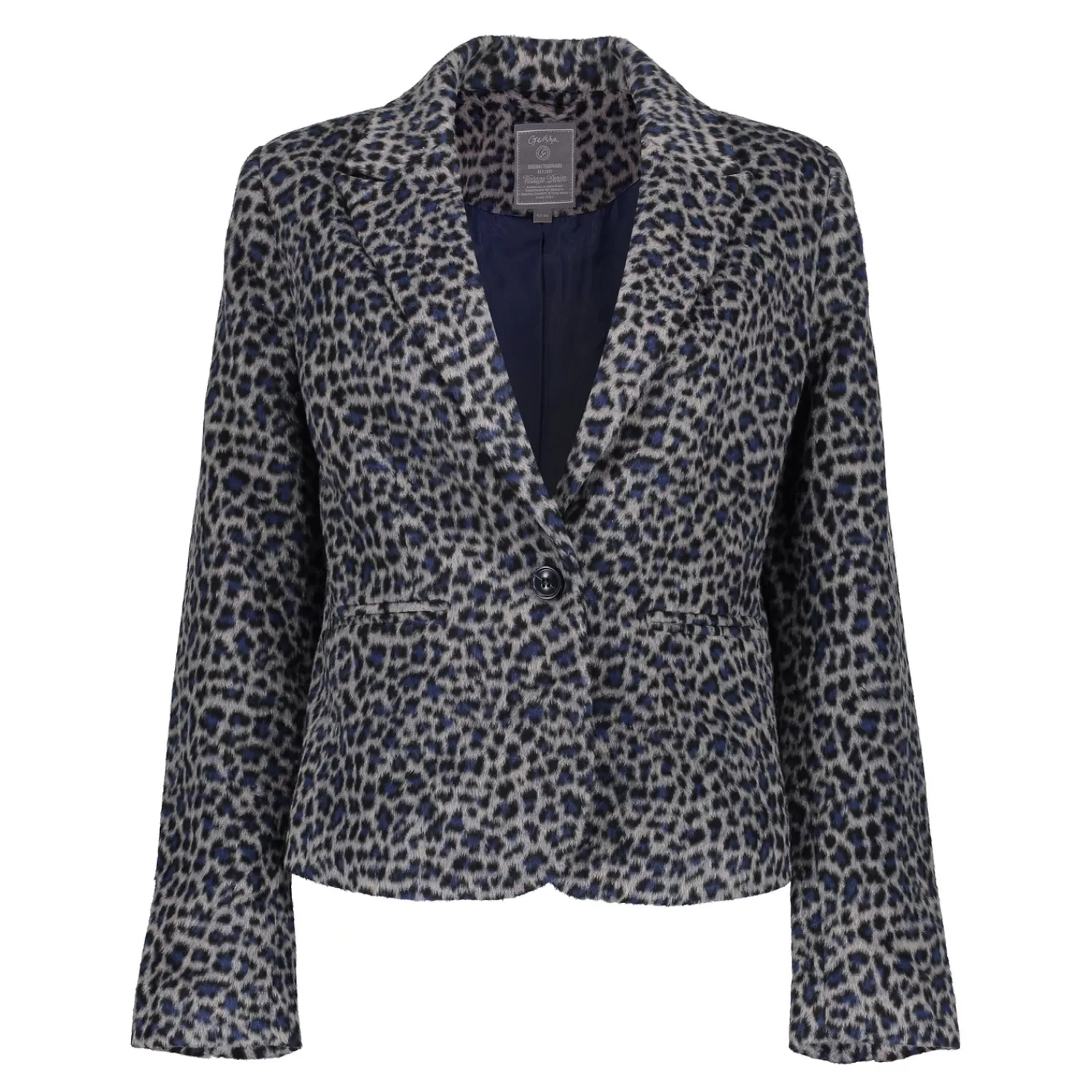 Geisha Fashion Jasjes & Blazers*Geisha Dames Leopard Blazer 45509-10 grijs