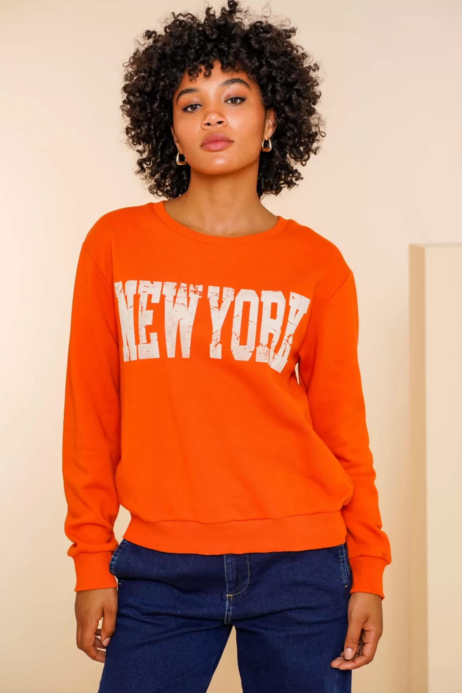 Geisha Fashion Truien & Vesten*Geisha Dames Oranje New York Sweater 42606-41 bruin