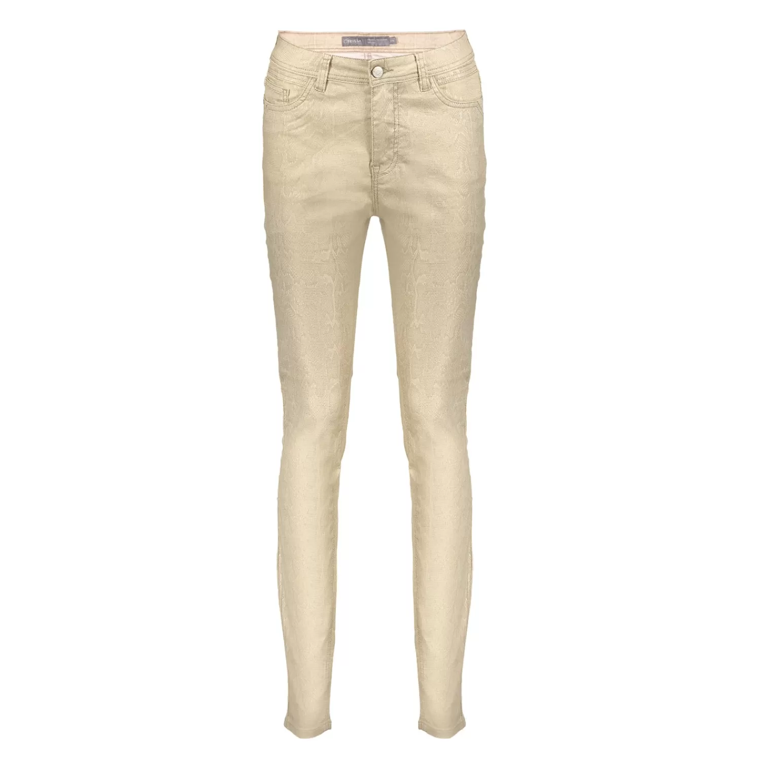 Geisha Fashion Broeken | Denim*Geisha Dames Skinny Jeans Met Slangenprint 41538-10 gold