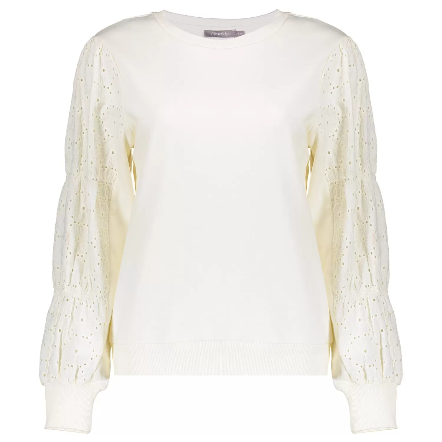 Geisha Fashion Truien & Vesten*Geisha Dames Sweater Met Broderie 42608-41 off-white