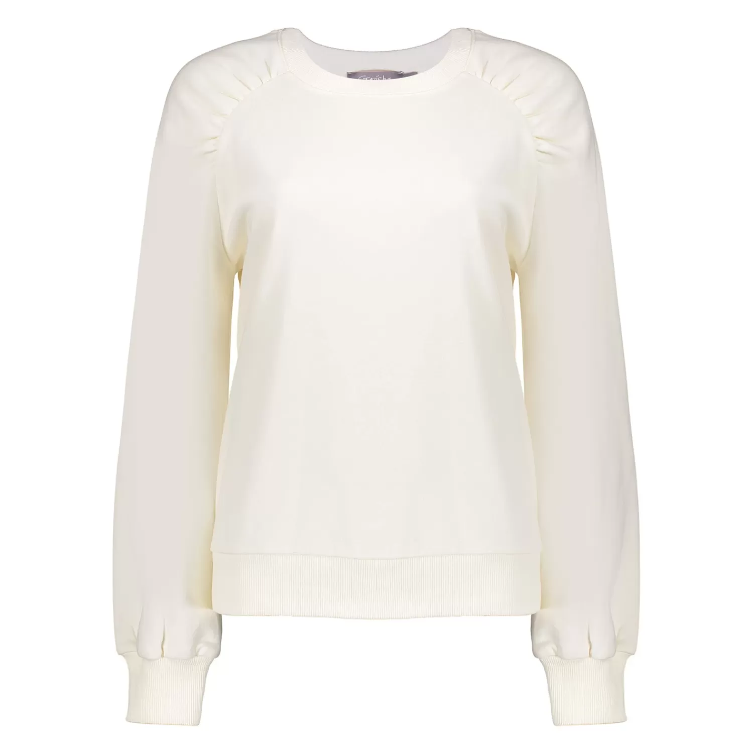 Geisha Fashion Truien & Vesten*Geisha Dames Sweatshirt Met Plooien 42600-41 off-white