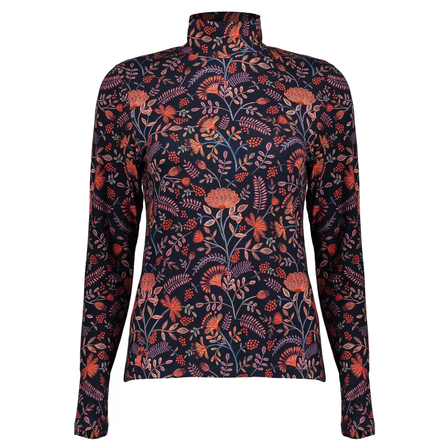 Geisha Fashion Tops & T-shirts*Geisha Dames Top Met Bloemenprint 42528-60 navy