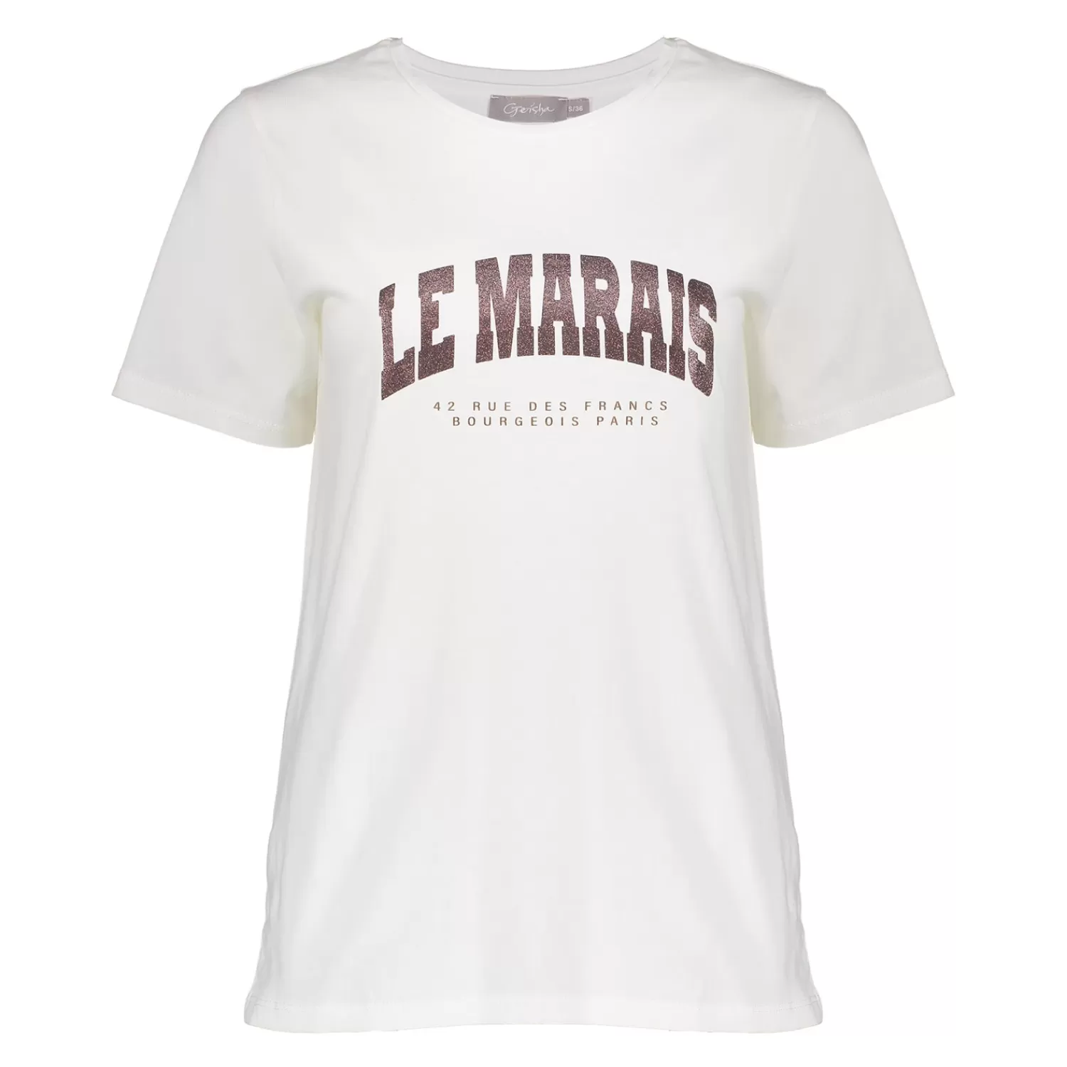 Geisha Fashion Tops & T-shirts*Geisha Dames T-shirt 'Le Marais' 42632-24 off-white