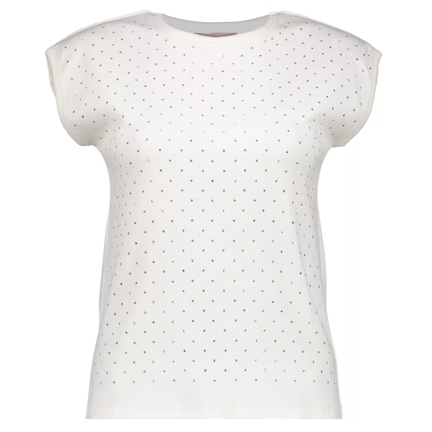 Geisha Fashion Tops & T-shirts*Geisha Dames T-shirt Met Studs 42607-41 off-white