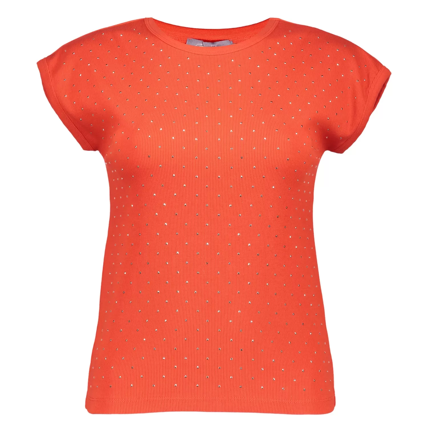 Geisha Fashion Tops & T-shirts*Geisha Dames T-shirt Met Studs 42607-41 rood