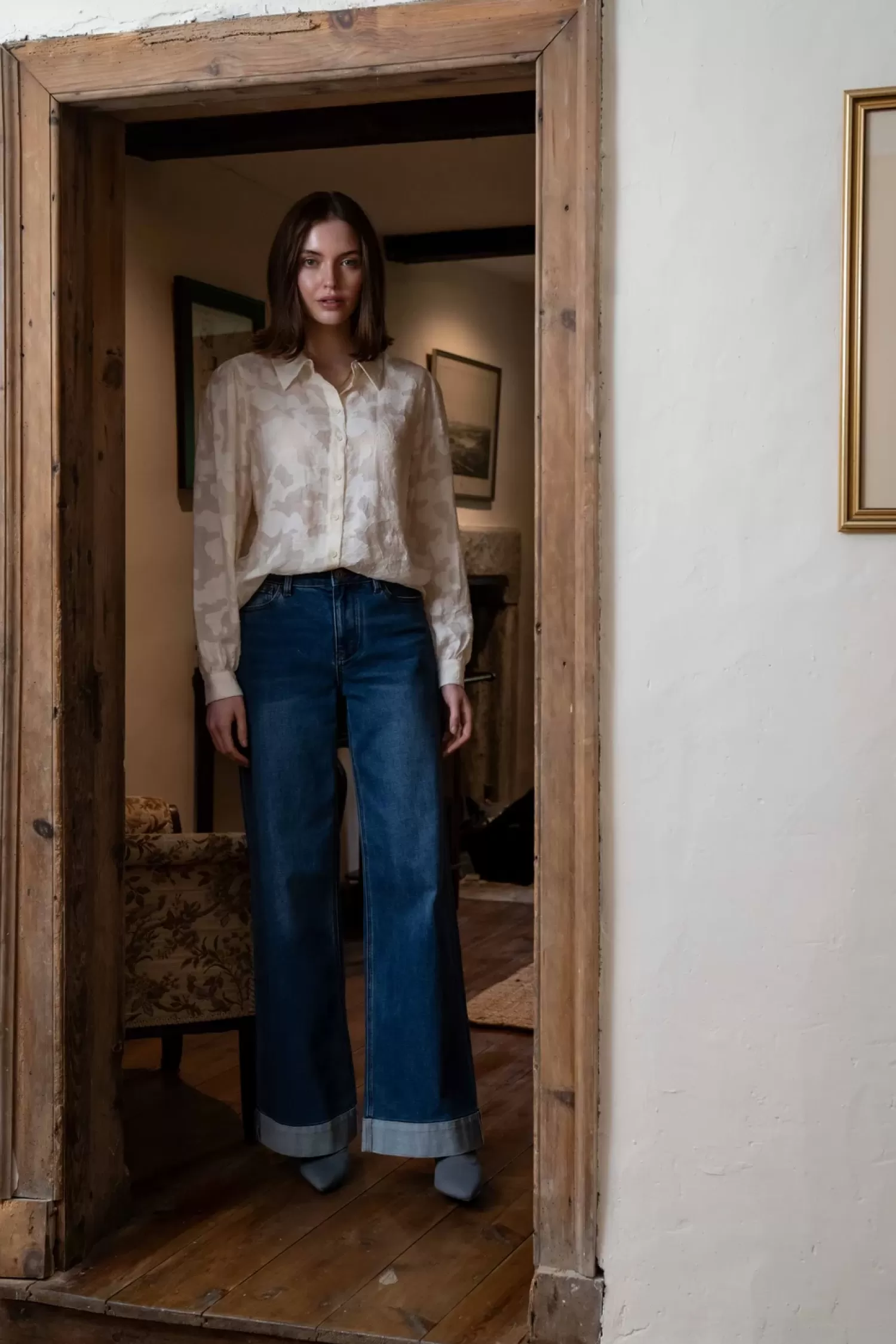 Geisha Fashion Broeken | Denim*Geisha Dames Vintage Flare Jeans 41517-10 blue denim stonewash