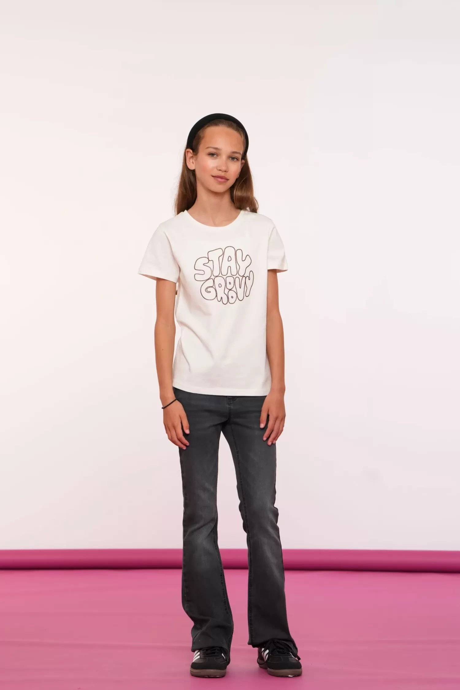 Geisha Fashion Tops & T-shirts*Geisha Girls Basic T-shirt Met Tekst 42636K-24 off-white