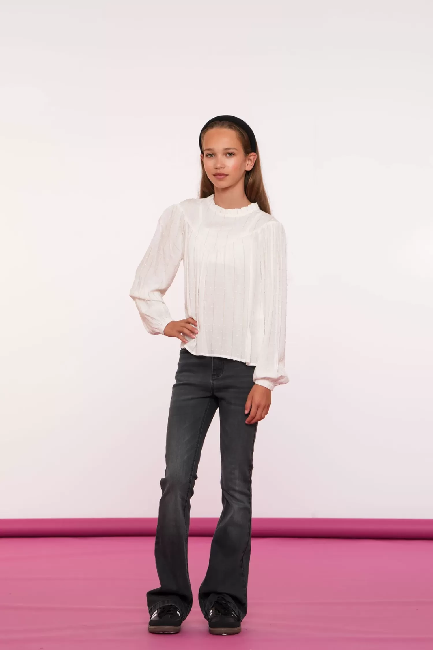 Geisha Fashion Tops & T-shirts*Geisha Girls Blouse Met Lurex En Dotjes 43636K-26 off-white