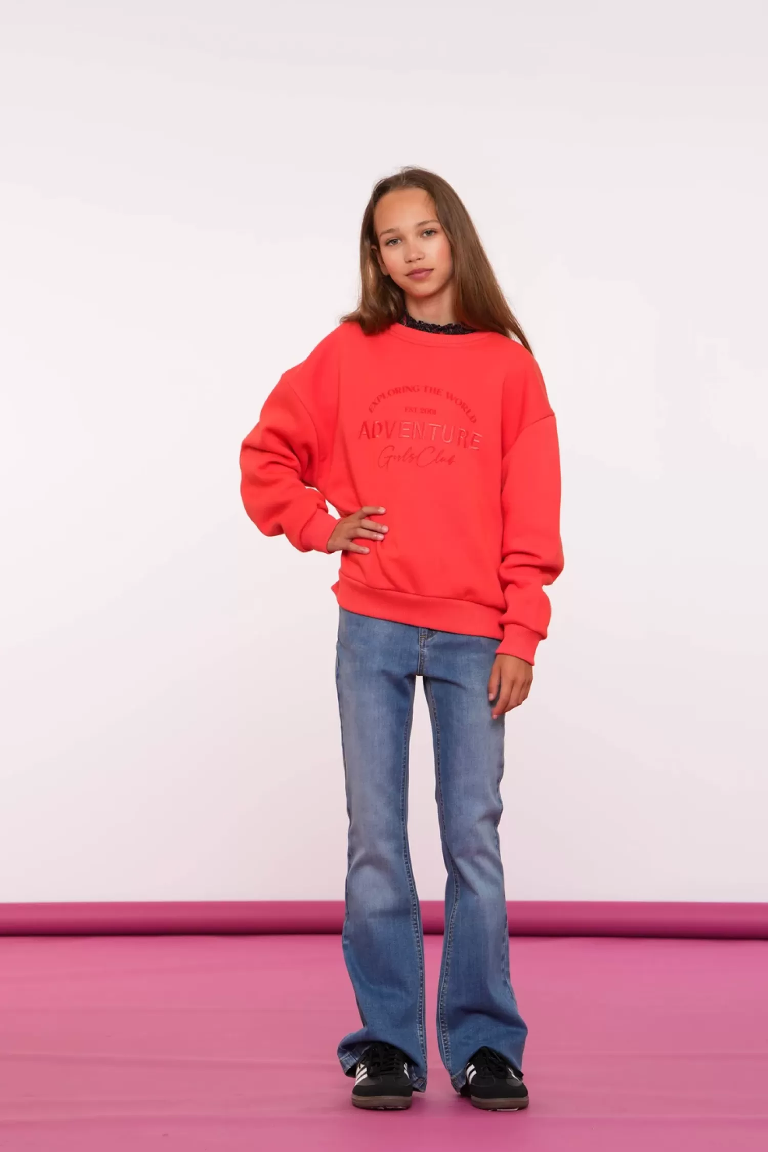 Geisha Fashion Truien & Vesten*Geisha Girls Comfy Sweater Met Tekst 42633K-24 rood