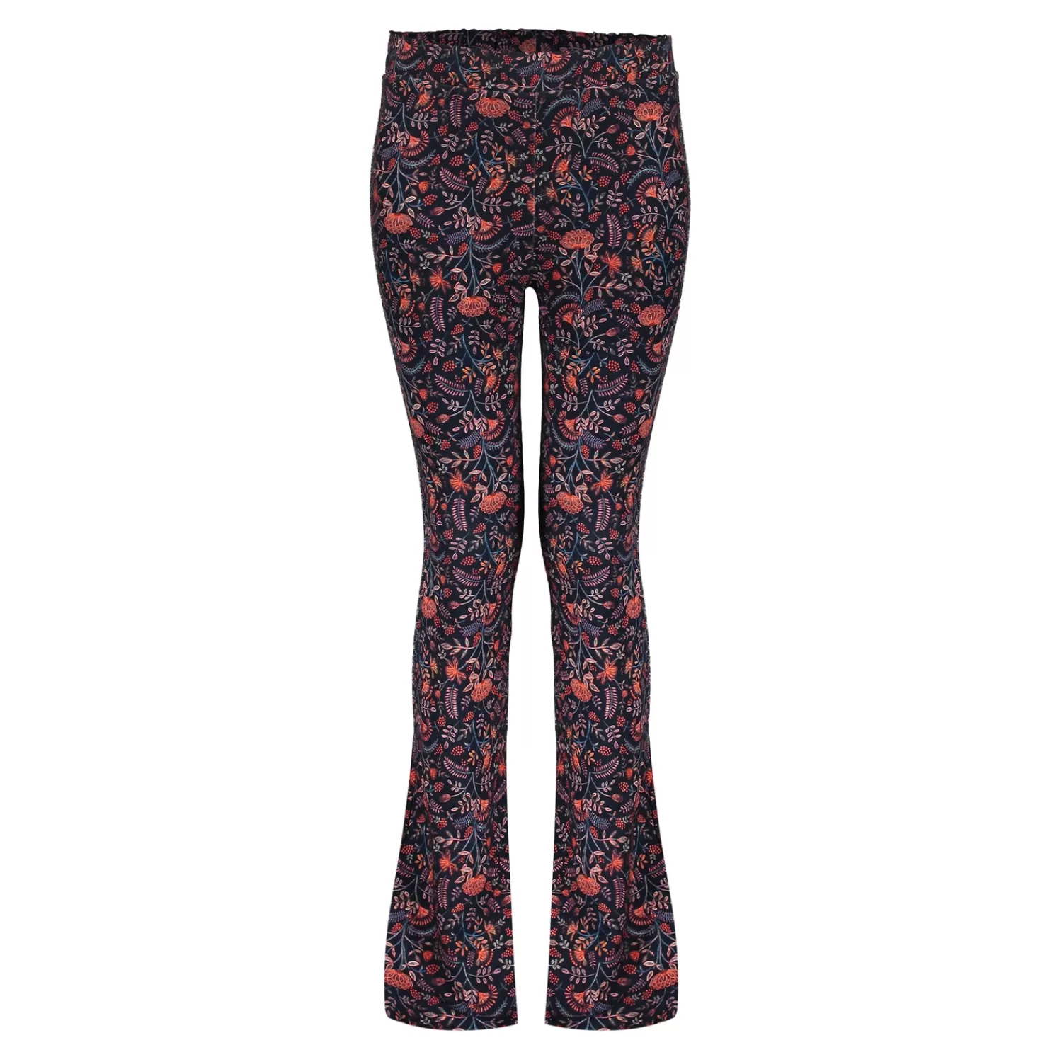 Geisha Fashion Broeken*Geisha Girls Flare Broek Met Bloemenprint 41579K-60 navy