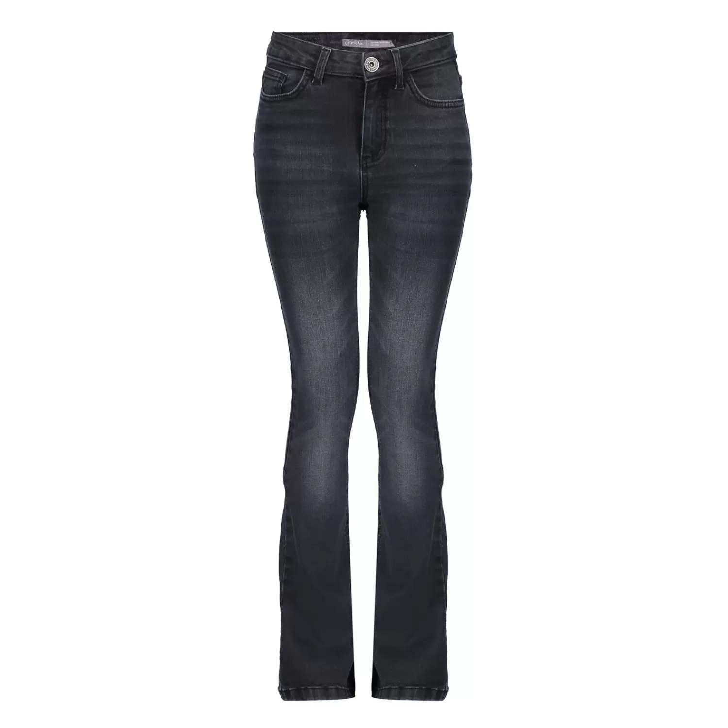 Geisha Fashion Broeken | Denim*Geisha Girls High Rise Flare Jeans 41601K-50 BELLE black denim